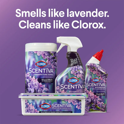 Clorox Scentiva Bathroom Toilet Cleaning Gel, Lavender and Jasmine, 24 Fluid Ounces
