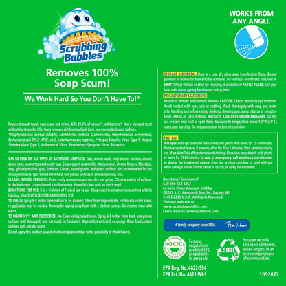 Scrubbing Bubbles Mega Shower Foamer Aerosol, Tough Foaming Bathroom, Tile, Bathtub and Disinfectant Shower Cleaner (1 Aerosol Spray), Rainshower Scent, 20 oz
