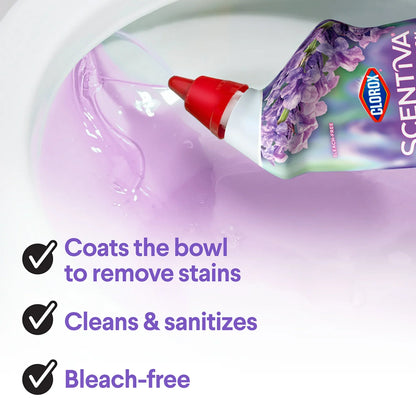 Clorox Scentiva Bathroom Toilet Cleaning Gel, Lavender and Jasmine, 24 Fluid Ounces
